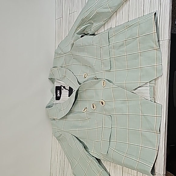 DKNY Double-breasted Windowpane Women Blazer. - Picture 8 of 11